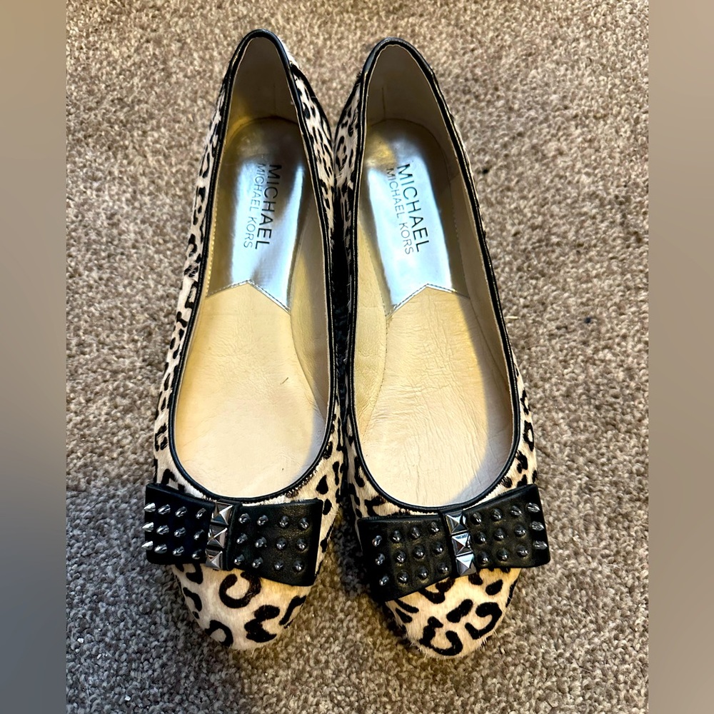 Michael Kors studded animal print flats